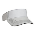 Brushed Cotton Twill Visor with Sandwich Contrast Stitching (White/Black)